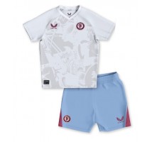 Aston Villa Koszulka Wyjazdowa dzieci 2023-24 Krótki Rękaw (+ krótkie spodenki)